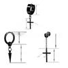Комплект серег-крестиков унисекс из черной нержавеющей стали