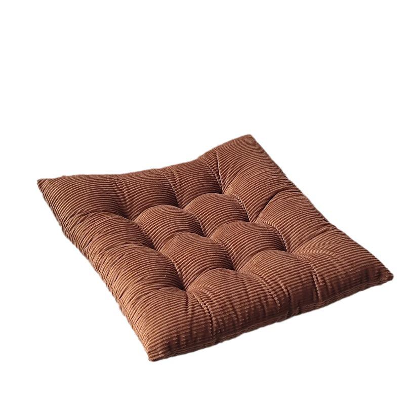 Warm Corduroy Strap Chair Cushion - Solid Color, Comfortable Chair Pad for Autumn and Winter