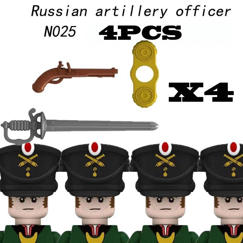 Napoleonic Wars Military Soldiers Building Blocks Medieval Army Figures Russian Ukraine Knights Infantry Weapon Bricks Kids Toys
