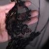 Черная Кружевная Хэллоуинская Невеста Кружевная Мантилья Свадебная Фата Покрытие для Головы Шарф