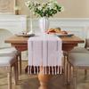 Chang Bao Sen Cotton Linen Tassel Table Runner