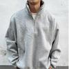Men's Trendy American Half-Zip Stand-Up Collar Sweatshirt: Heavyweight, Loose, Casual Jacket for Spring and Autumn