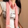 Soft Y2K Thin Scarf Rainbow Color Harajuku Knitted Scarf Versatile Long Narrow Scarves  Autumn