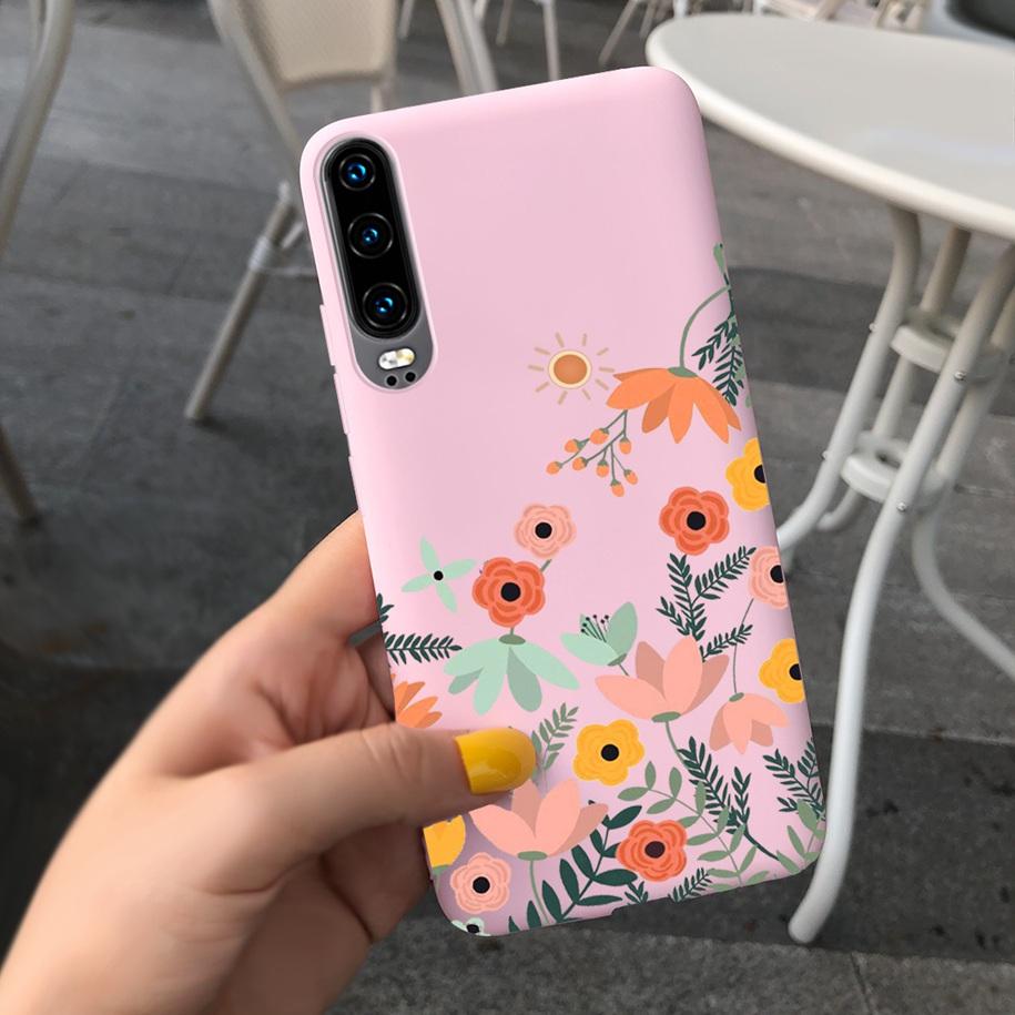 P30 Lite Case Fashion Flower Pattern Phone Case For Huawei P30 P 30 P30Lite 2020 MAR-LX1M Shockproof Bumper Soft TPU Funda Coque