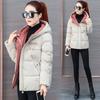 Winter Casual Hooded Jacket Parkas for Women Warm Letter Print Long Female Coat Zipper Outerwear