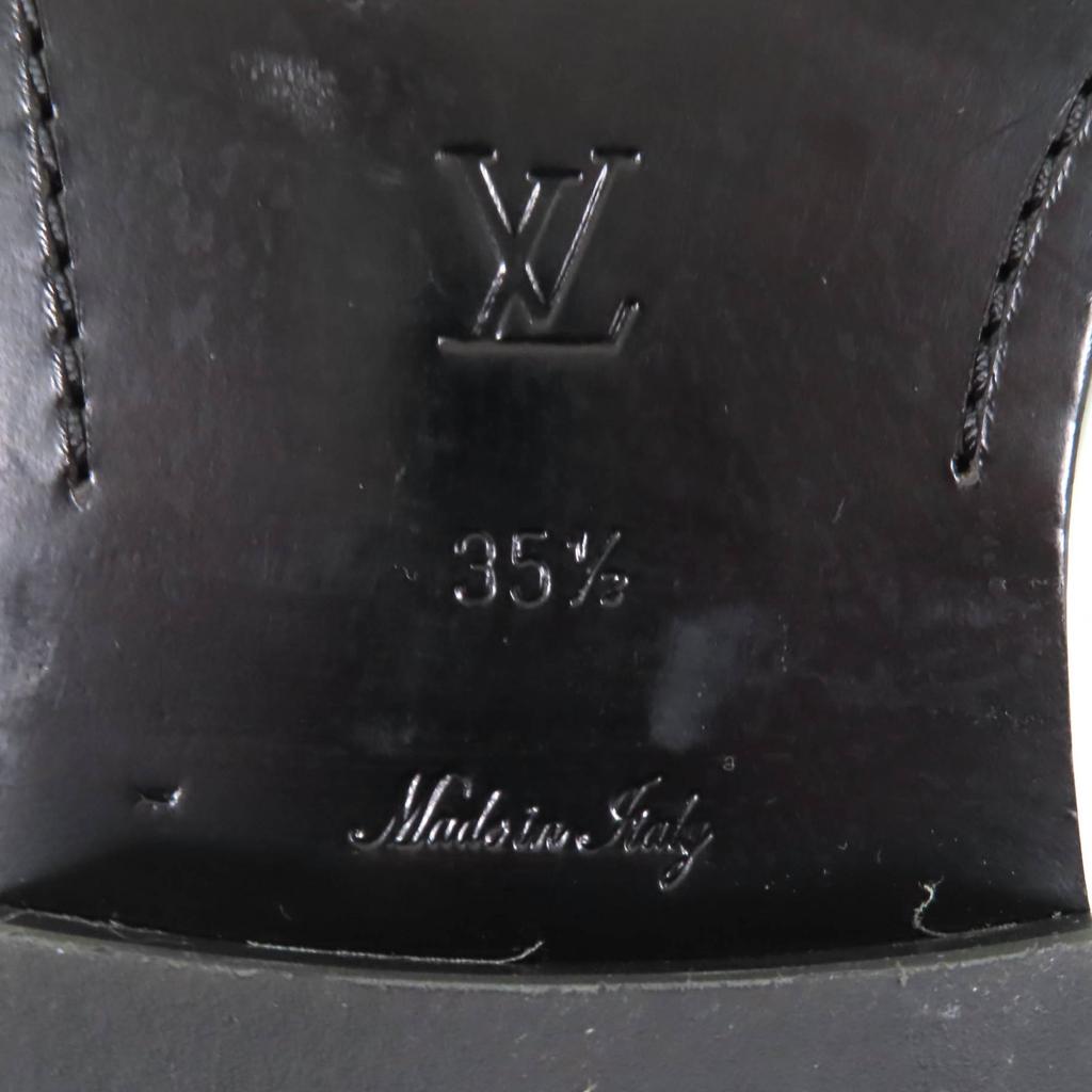 Louis Vuitton Лоферы Квадратный носок кожаные пенни-лоферы с логотипом кожа 35.5 Б/у