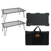 HIBARI Field Rack Camping Rack Aluminum Top Plate Set with Storage Case Matte Black Camping Storage Compact Outdoor Wagon Outdoor Table Folding Table