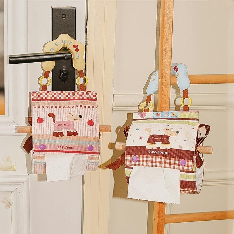 1pc of Cute Wall Mounted Tissue Box, Living Room Tissue Cover, Toilet Paper Drawer, Paper Hanging Bag, Hanging Toilet Paper Drawer