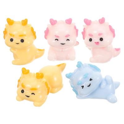 Amosfun настольная фигурка входного объекта, милая фигурка зодиака, миниатюрное животное, 5 шт., резиновая фигурка, реалистичное мини-украшение на Новый год, автомобиль
