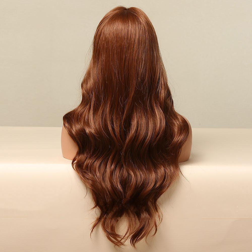 Bybrana Длинные парики с волнистыми волосами, синтетический парик для косплея, средняя часть, натуральный термостойкий парик для женщин