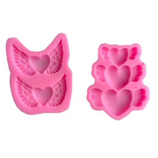 Non-sticky Food Grade High Temperature Resistant Pastry Mould Valentine Day Wing Heart Chocolate Mold Baking Tool