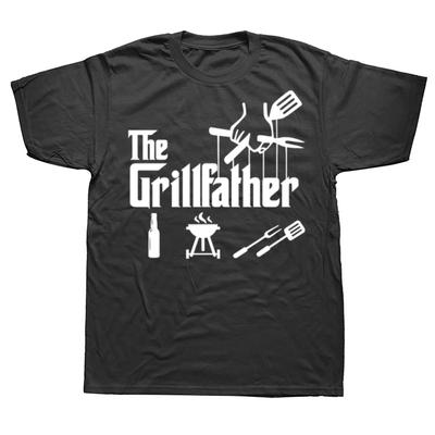Смешная футболка The Grillfather для барбекю, мяса, гриля, кулинарии, шуточная футболка, подарки для папы, дедушки, мужчин, летний стиль, уличная одежда, футболка для мужчин