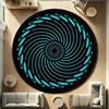 Синий Круглый Ковер Illusion Игровая Комната Ковер для Дартса Оптический Коврик Современный Декор Мужской Комнаты, Круглый Ковер для Зоны Геймера Уникальный Круглый Килим Рождественский Подарок