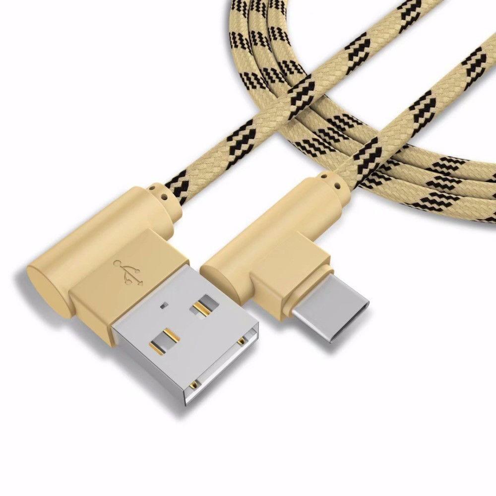 Премиальный плетеный кабель Type C с угловым разъемом 90 градусов USB C для быстрой синхронизации данных и зарядки для оптимальной производительности