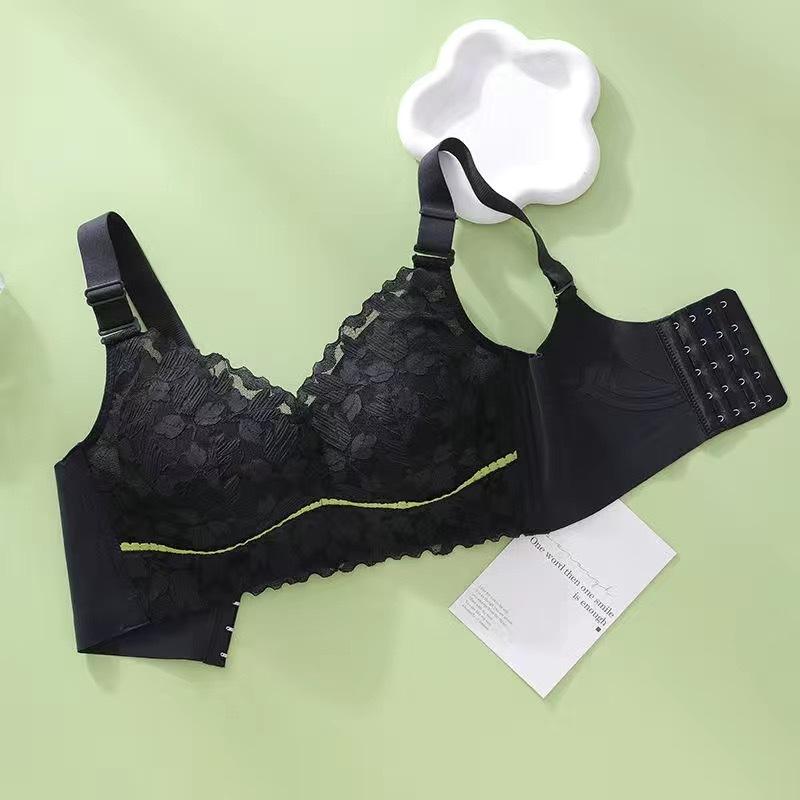 Тонкий дышащий бюстгальтер для женщин больших размеров, собранный, без косточек, с регулируемыми бретелями, с двойной поддержкой груди, пуш-ап
