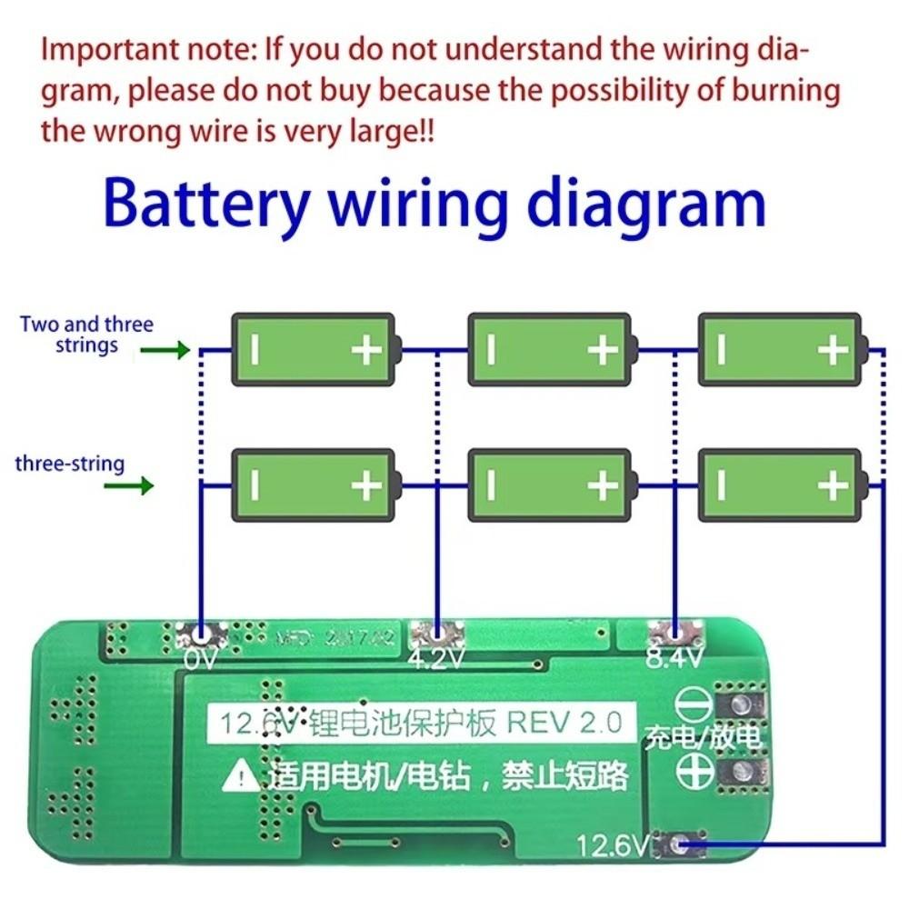 12.6V 18650 Charger Protection Board 3S Li-ion Battery Module BMS Protection Board For Drill Motor