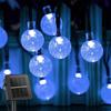 Crystal Beads Solar Lights String LED Bubble Balls Christmas Holiday Colored Lights Outdoor Camping Patio Decoration Lights
