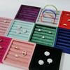Velvets Jewelry Organizer Tray Elegant Ring and Earring Display Stand Drawer Small Accessories Storage Container