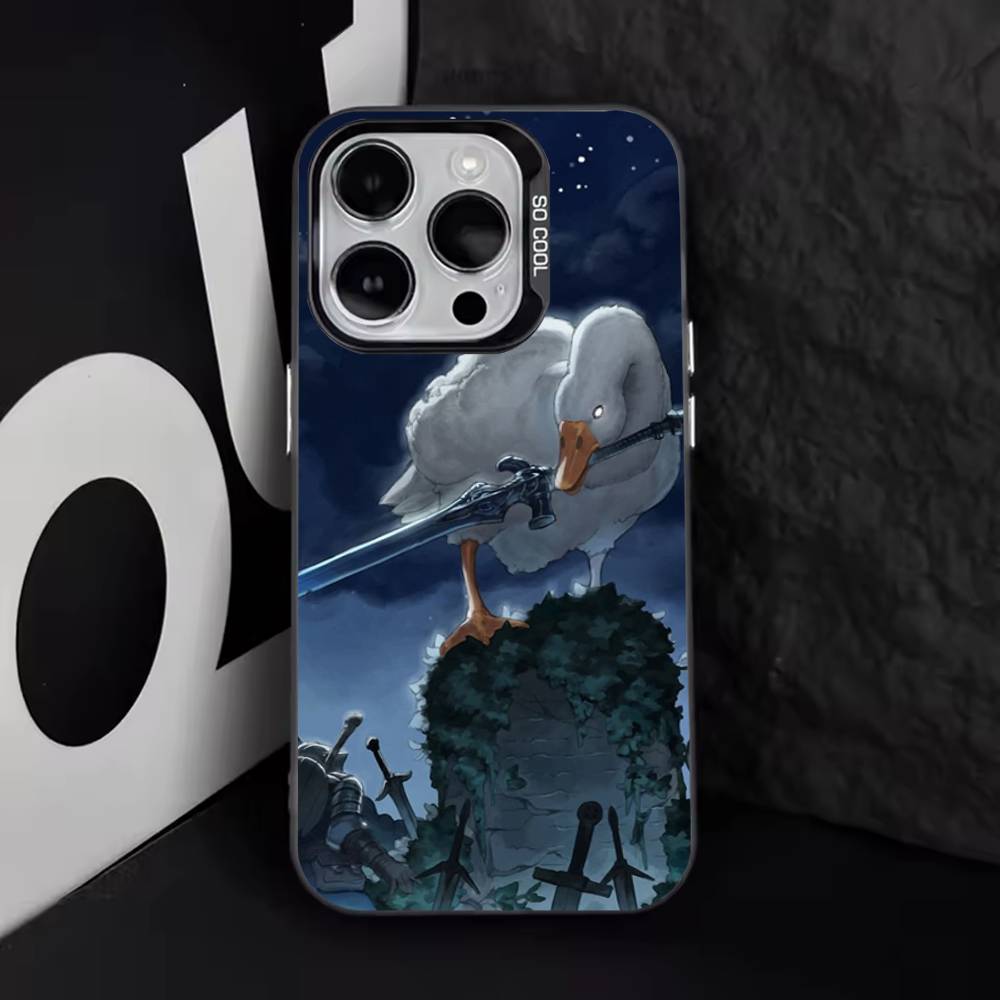 Смешной мультяшный D-Утка Для iPhone 11,12,13,14,15,16,17,Pro,Max,Plus,E,Air,Mini Чехол для телефона IMD Матовый черный