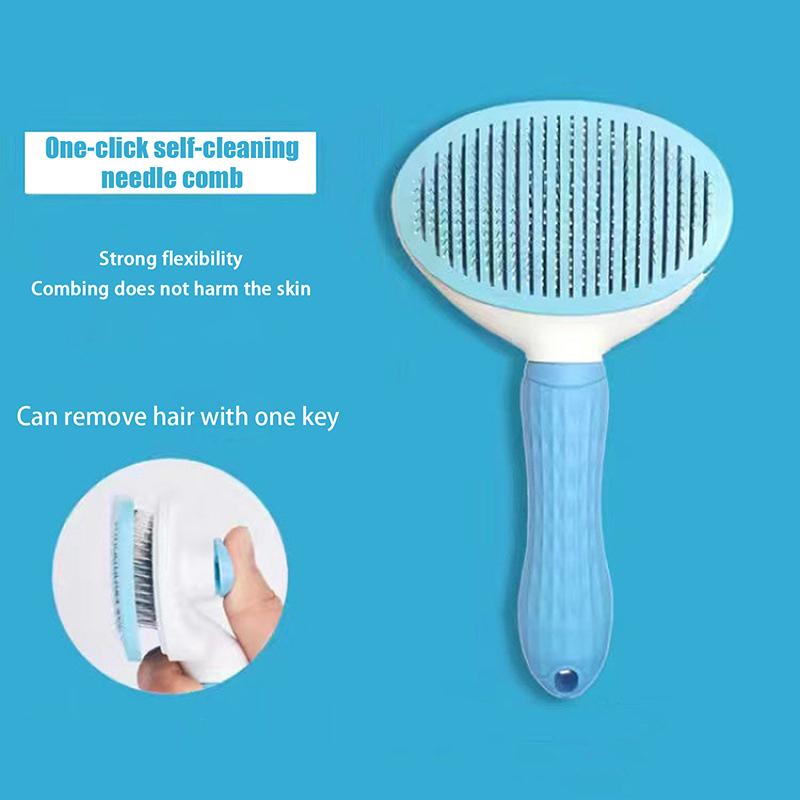 Нескользящая щетка для ухода за собаками и кошками, оборудование для ухода за собаками, расческа для удаления шерсти домашних животных, самоочищающаяся щетка-пуходерка, массажная расческа для предотвращения линьки