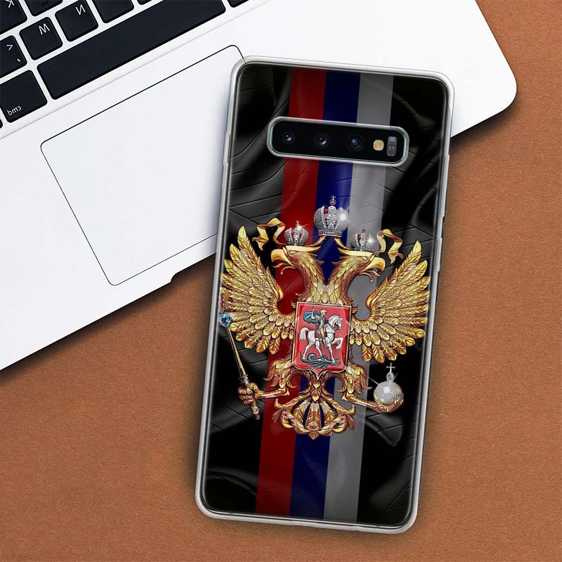 Чехол для телефона с эмблемой и флагами России для Samsung Galaxy S10 Plus S20 FE S21 S22 Ultra S10E S9 S8 + S6 S7 Edge Lite Shell Coque