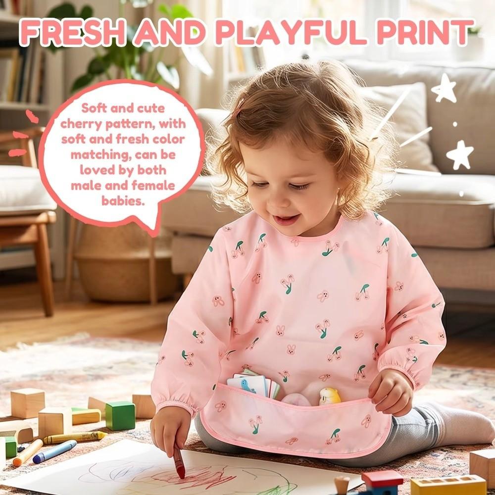 Adjustable Neckline Baby Bibs Waterproof Kids Art Smock New Toddler Painting Apron Baby Feeding