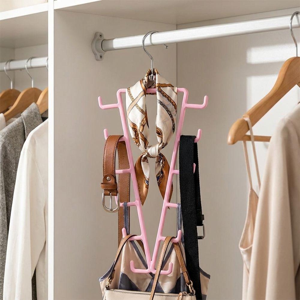2Pcs Rotatable Metal V Shaped Hanger Wall Mounted Wardrobe Clothes Organizer  Scarf Hanging