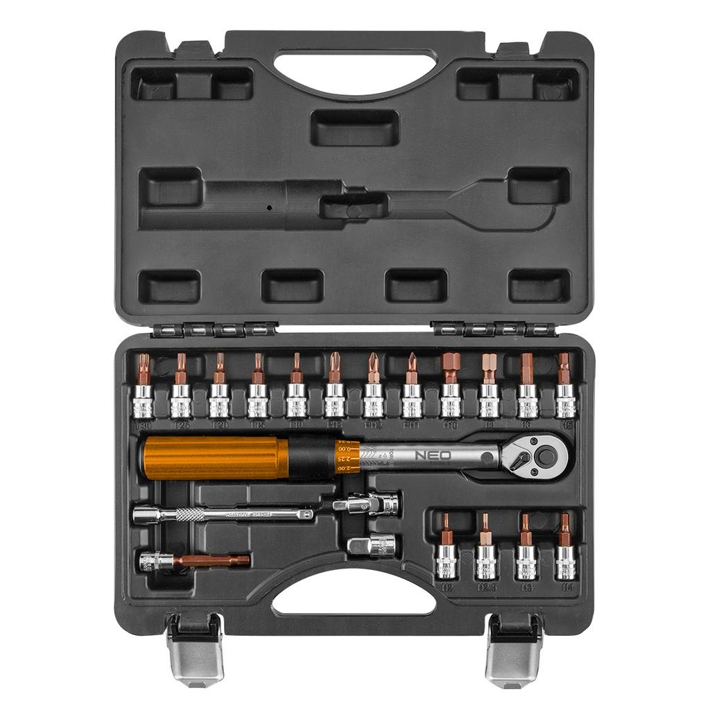 1/4" Double-Ended Torque Wrench, 5-25Nm, Set Of 21