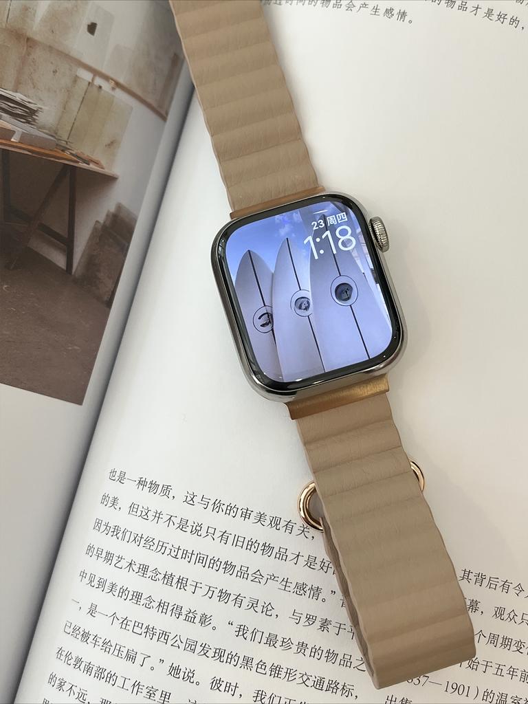 Магнитный кожаный ремешок для Apple Watch 44 45 49 мм 40 41 мм 42 38 мм 46 мм Металлический ремешок из нержавеющей стали для iwatch 8 7 SE 6 5 4 3 2 S10