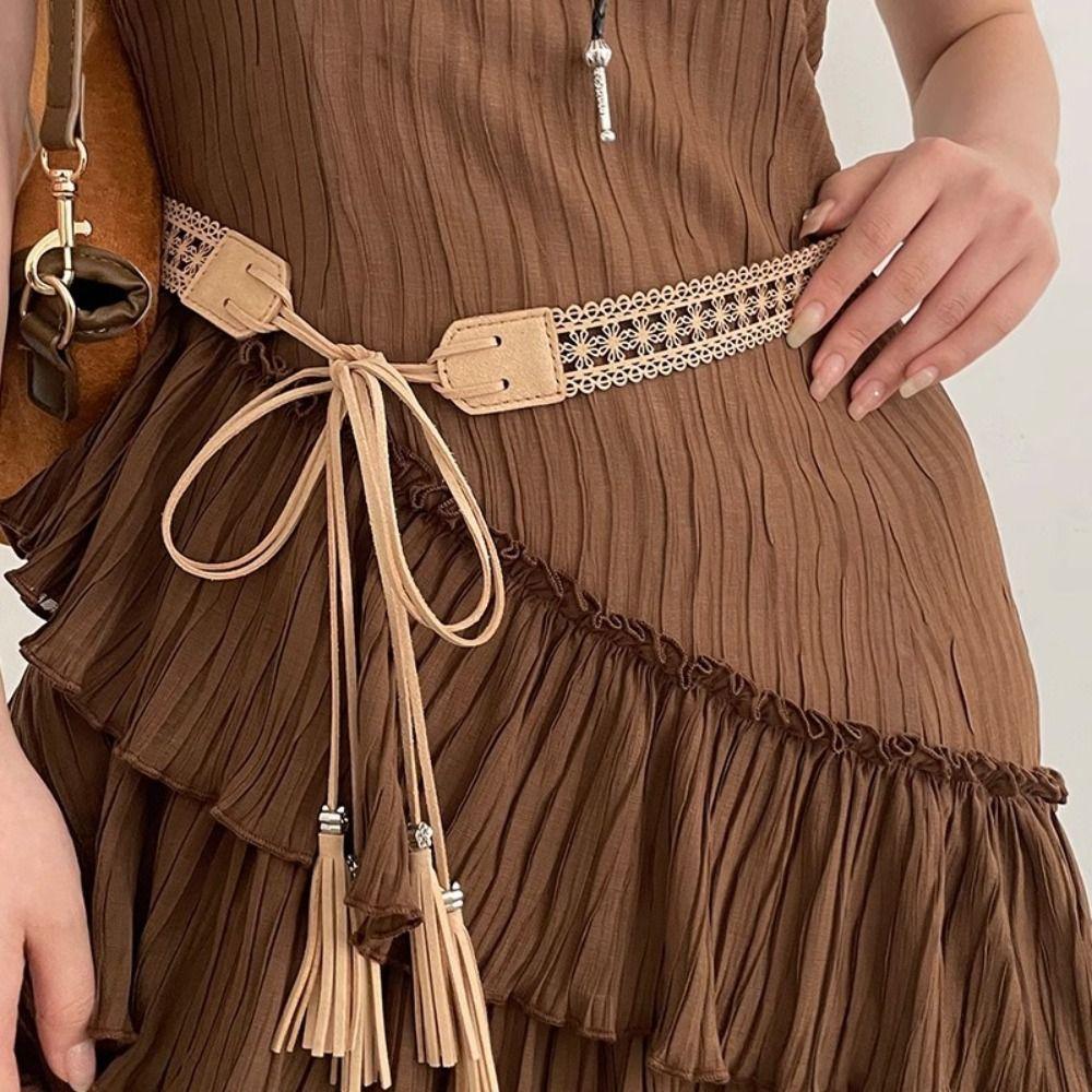 Waist Strap Bohemian Belt Hand Woven Women Waist Chain Vintage Ethnic Style Belt Decorative Jeans