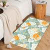 Floral Auspicious Clouds Design Polyester Carpet, Entryway Bedroom Room Mat, Non-Patchwork, PVC Backed, Machine Washable, Rectan
