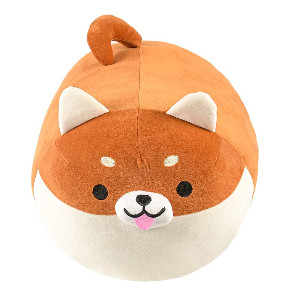 JEMA Body Pillow Dog Animal Cushion Stuffed Toy Chewy Fluffy Soft Cute Gift Brown Length 50cm Approx.