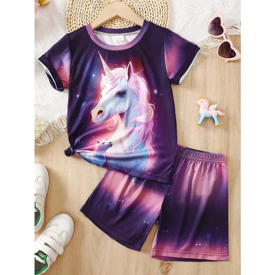 Повседневный комплект для девочек, летние модные шорты с короткими рукавами и принтом в виде бабочек, комплекты одежды для девочек