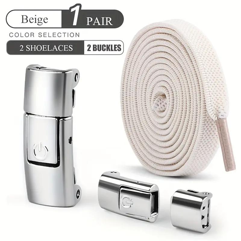 1 пара шнурков с застежкой-переключателем без завязывания, эластичная пряжка для шнурков без завязывания