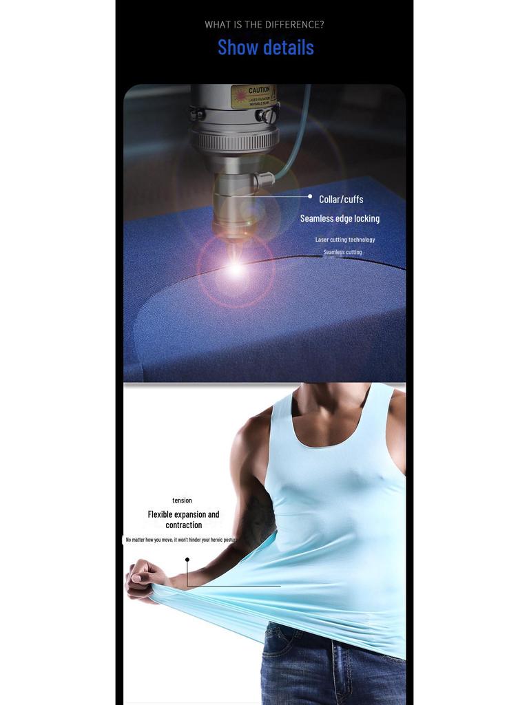 Мужской дышащий спортивный жилет Ice Silk с круглым вырезом и облегающим кроем