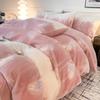 Комплект из четырех предметов из молочного флиса, утепленное двухстороннее флисовое одеяло, простыня