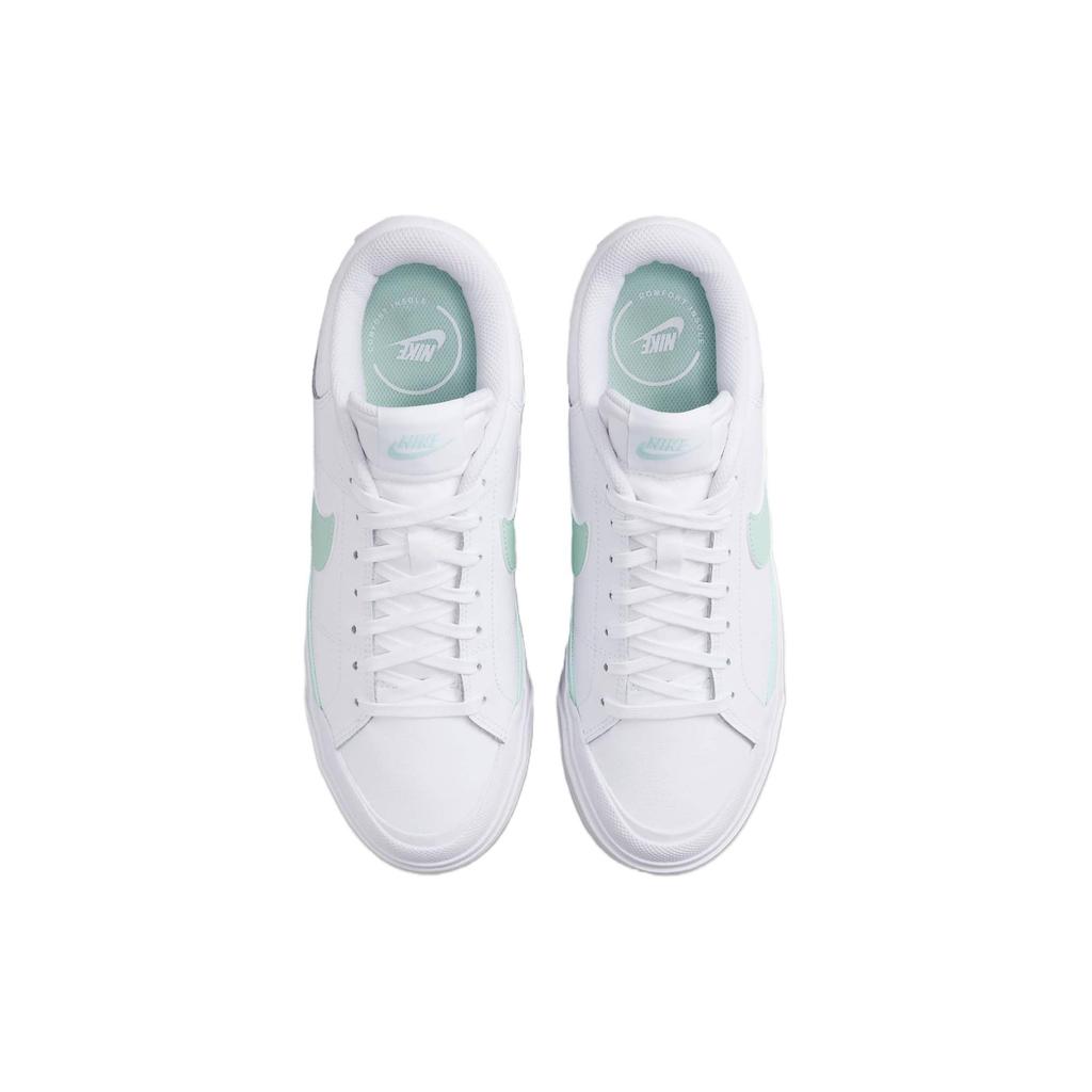 Nike Court Legacy Нескользящие Амортизирующие Низкие Кеды для Скейтбординга Женские Кроссовки Белые Зеленые FZ3770-100