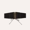 PU Leather Suede Wide Belt Adjustable Waist Corset Punk Elastic Cummerbunds  Ladies