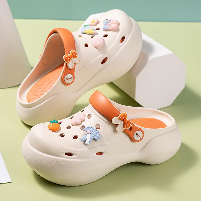 2024 Лето Новые Туфли На Высоком Каблуке Muffin Bottom Tide Outside Wear Тапочки Baotou Пляжные Туфли На Платформе Тапочки Женские Нескользящие Тапочки