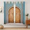 2pcs  Exotic Moroccan Pattern Curtains   Artistic Design Light - Filtering Polyester Curtains for Home Windows