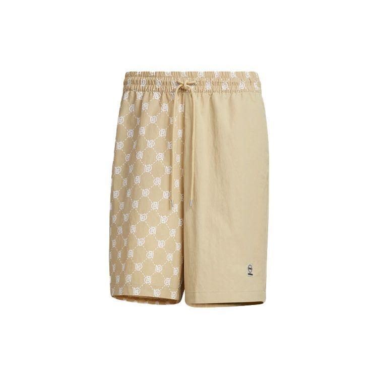 adidas Повседневные спортивные шорты с принтом Neo Pattern и шнурком для мужчин, коричневые, желтые IB5846