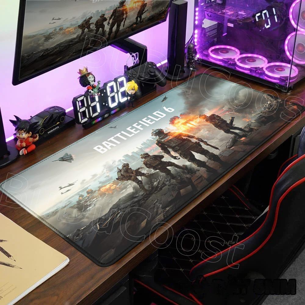 Новые крутые игровые обои Battlefield 6 Коврик для мыши Настольный коврик Большой Нескользящий Нескользящая Клавиатура Эргономичный Офисный Резиновый ПК Домашний Индивидуальный