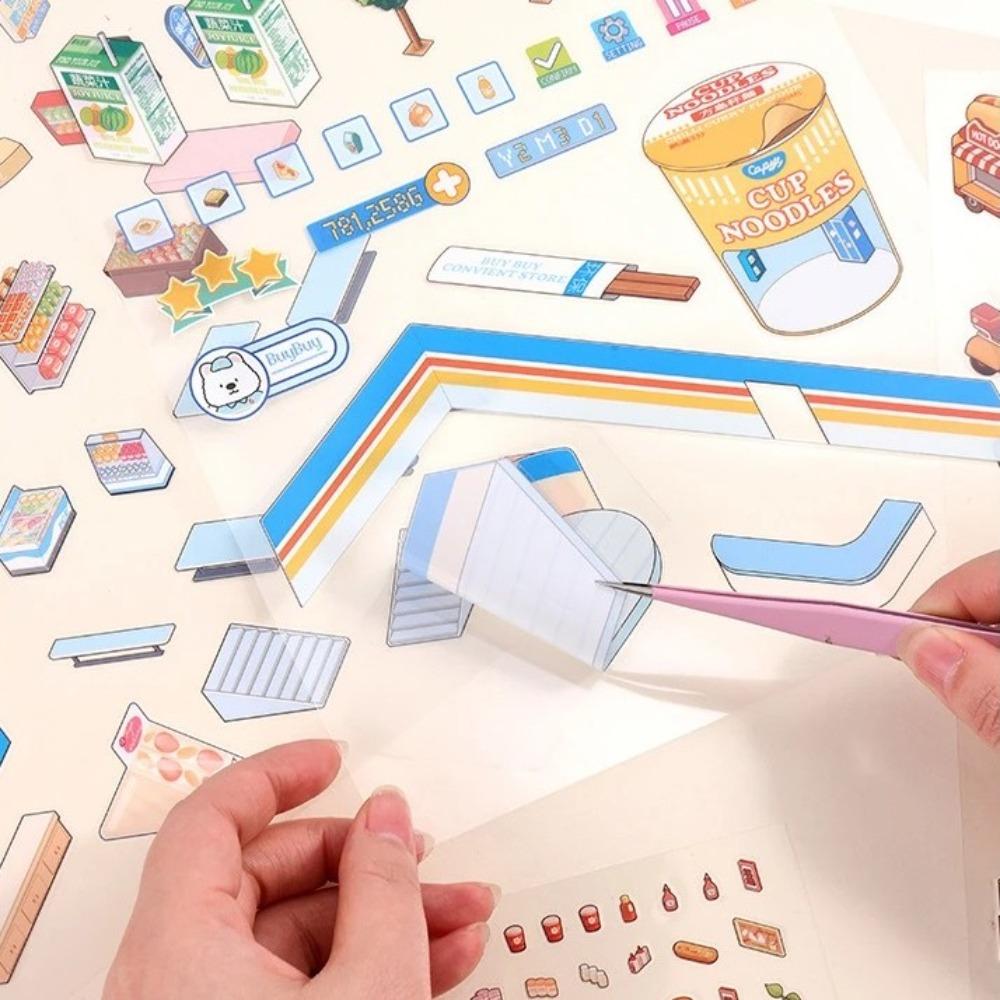 Plus Size Landscape Stickers Food Series Visual Stacking Sticker Children Gift