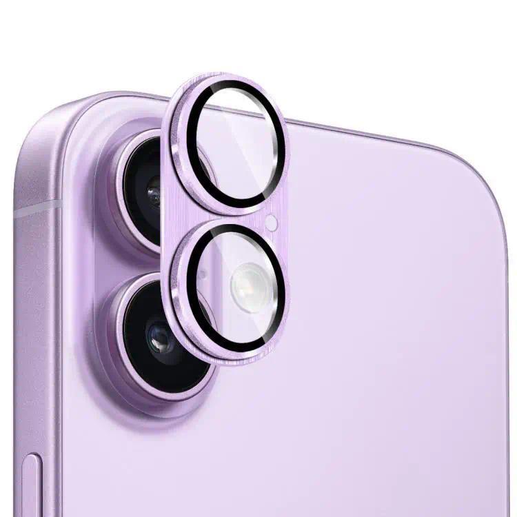 Для iPhone 17 Металлический Защитный Чехол из Сплава для Камеры Стеклянная Полная Защитная Крышка Задней Линзы для iPhone17 Фиолетовый Зеленый