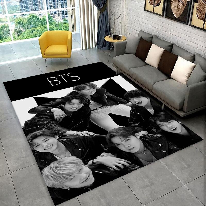 Kpop B-BTS Модная Группа Звезда Ковер для Игровой Комнаты Спальни Гостиной Дивана Домашний Декор, Детский Ковер Нескользящий Коврик для Пола