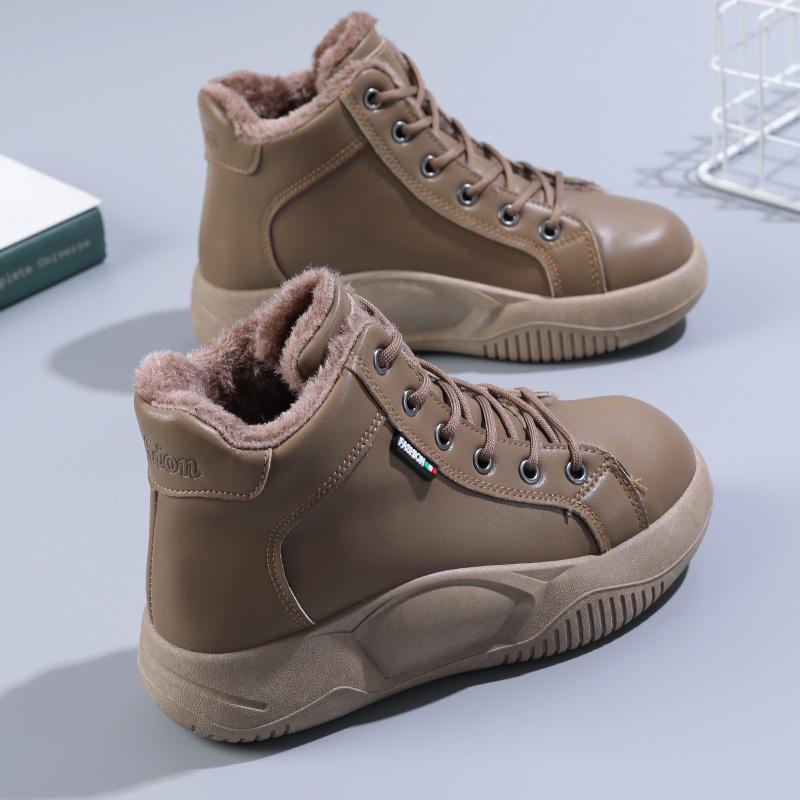 Зимние ботинки из короткого плюша, повседневные, на толстой подошве, женские кроссовки, дизайнерские женские плоские зимние ботинки, теплые женские ботильоны, Botas Mujer