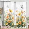 2 шт. 2D печать Плоские Шторы Рулонные Шторы Цветы Цветные Растения Акварельные Цветы занавеска 100% Полиэстер (без стержня) Украшения