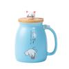 Japanese Style Retro Cat Milk Bottle Ceramic Mug Ceramic Coffee Mug With Spoon/Lid/Cup Handle Cat Ceramic Mug