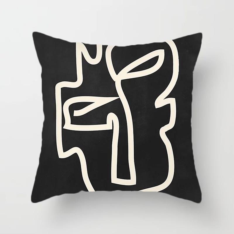 Черно-белый Коричневый Простой Пейзаж Наволочка Украшение Общежития Офис Гостиная Диван Домашняя Наволочка