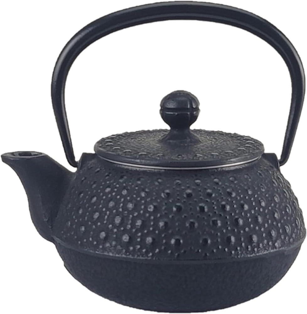 Iwachu Teapot 3 Type Turtle Shell Black Enameled Inside and Lid Back Nanbu Ironware 12303 0.32L